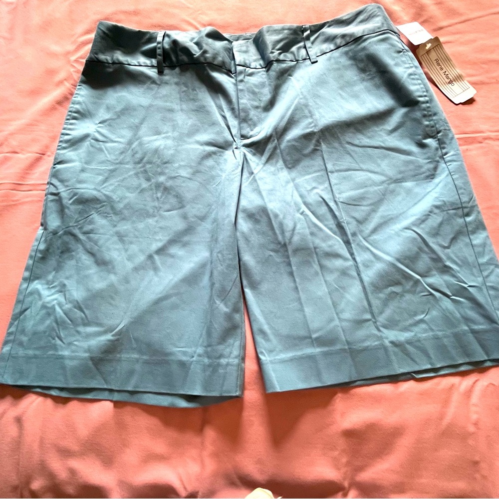 NWT Rene Margo slate blue shorts 3X
